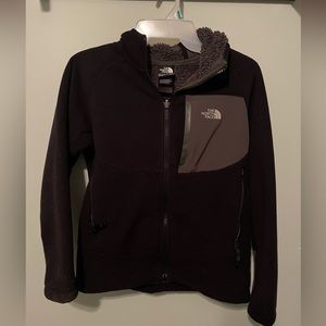North Face Boys Fleece Hooded Jacket - Black - Size M (10/12)